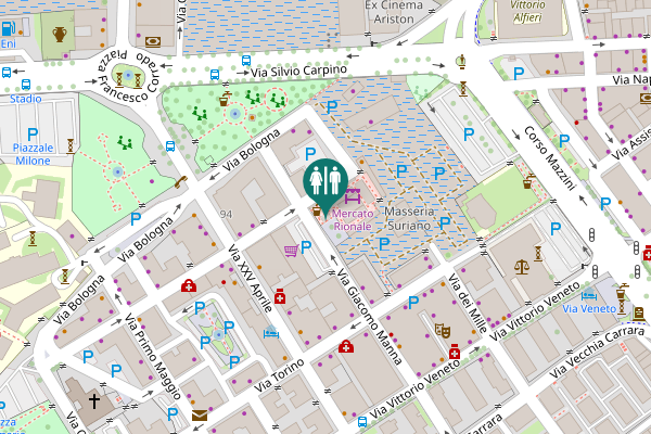 Map showing location of Via Giacomo Manna Toilet
