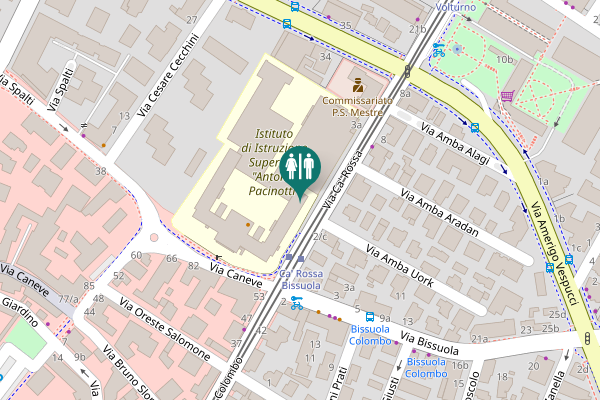 Map showing location of Via Ca' Rossa 2/c Toilet
