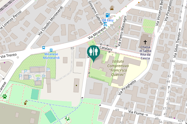 Map showing location of Via Alfredo Catalani 9a Toilet