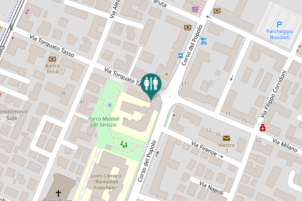 Map showing location of Corso del Popolo 80 Toilet