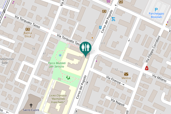 Map showing location of Corso del Popolo 80 Toilet
