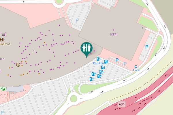 Map showing location of 2 Toilet