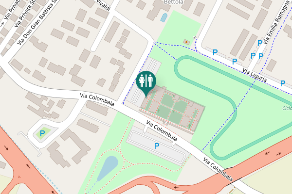 Map showing location of Via Colombaia Toilet