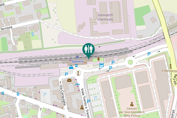 Map showing location of Via Martiri delle Foibe Toilet