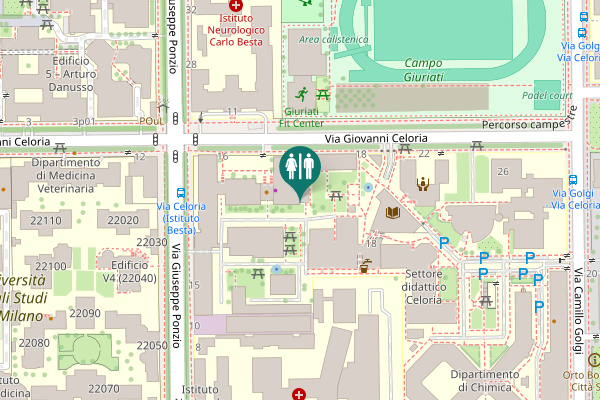 Map showing location of Via Giovanni Celoria 16 Toilet