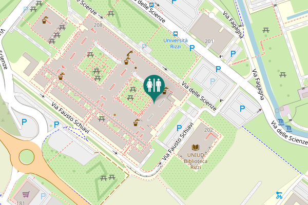 Map showing location of Via delle Scienze 204 Toilet