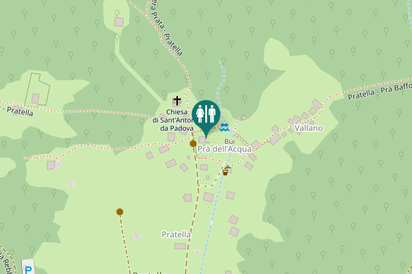 Map showing location of Mulattiera Prata - Pratella Toilet
