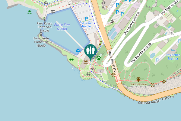 Map showing location of Ciclovia Adige - Garda Toilet