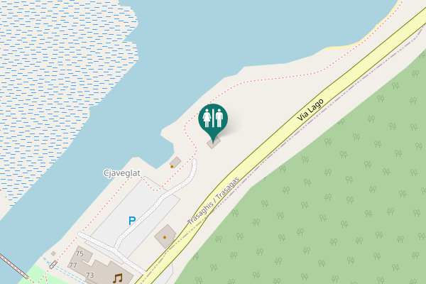 Map showing location of Via Lago Toilet