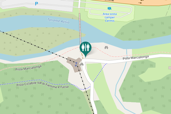 Map showing location of Cavalese Toilet