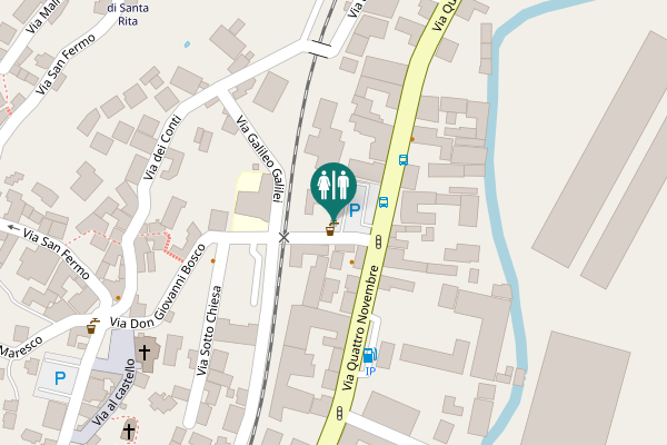 Map showing location of Piazza Vittorio Veneto Toilet