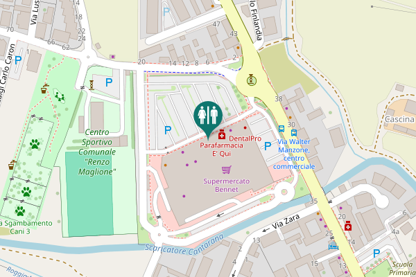 Map showing location of Strada vicinale Cantarana 1 Toilet