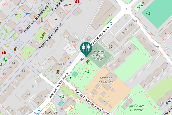 Map showing location of Avenue de Vaudagne 12 Toilet