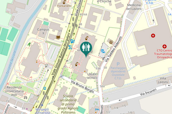 Map showing location of Via Bruno Borghi 40 Toilet
