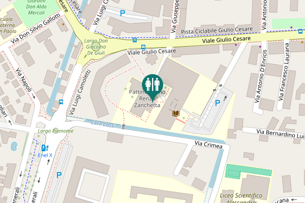 Map showing location of Via Giovanni Battista Ricci 14 Toilet