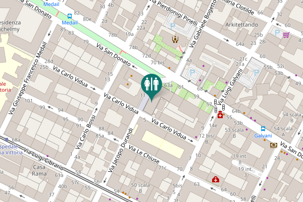 Map showing location of Via Jacopo Durandi 10 Toilet