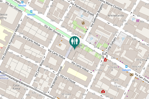 Map showing location of Via Jacopo Durandi 10 Toilet