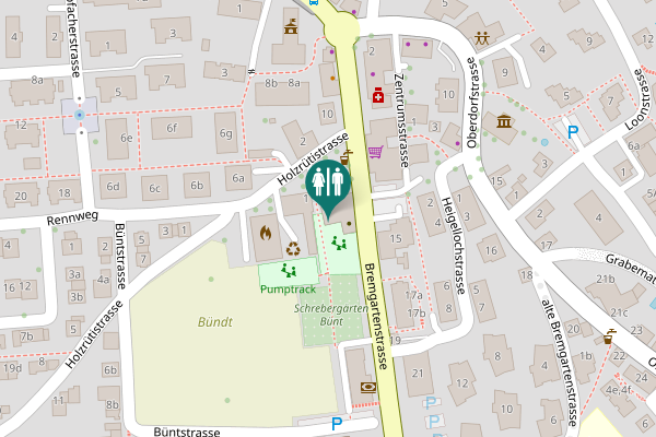 Map showing location of Bremgartenstrasse 14 Toilet