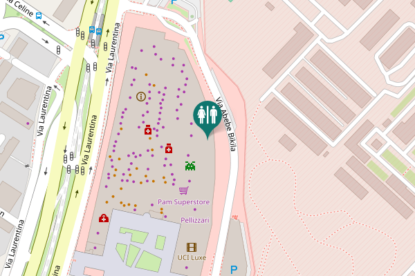 Map showing location of Via Laurentina 865 Toilet