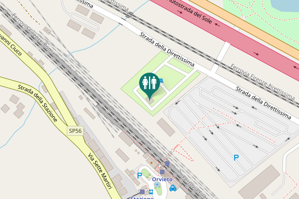Map showing location of Strada della Direttissima Toilet