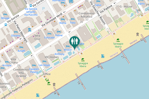 Map showing location of Via Giacomo Puccini Toilet
