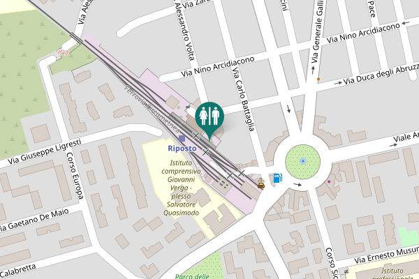 Map showing location of Riposto Toilet