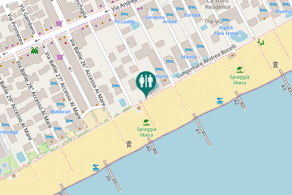 Map showing location of Lungomare Andrea Bocelli Toilet