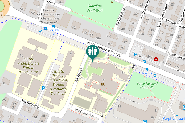 Map showing location of Via Baldassarre Peruzzi 7 Toilet
