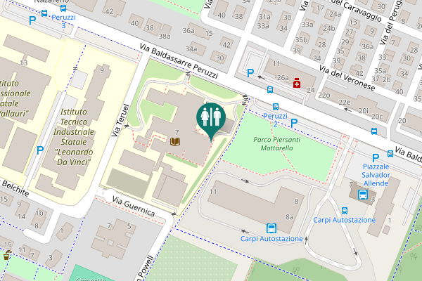 Map showing location of Via Baldassarre Peruzzi 7 Toilet