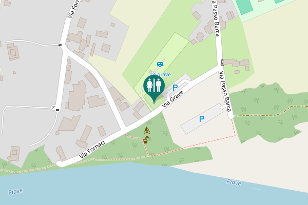 Map showing location of Via Grave Toilet