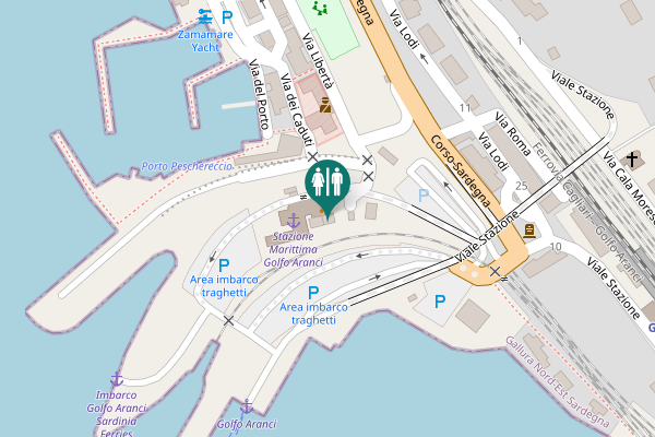 Map showing location of Via Libertà Toilet