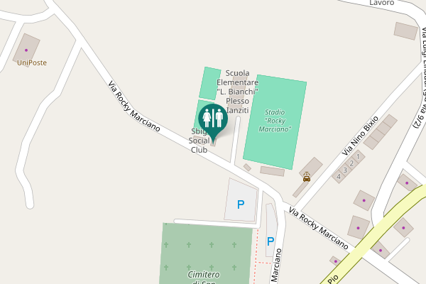 Map showing location of Via Rocky Marciano Toilet