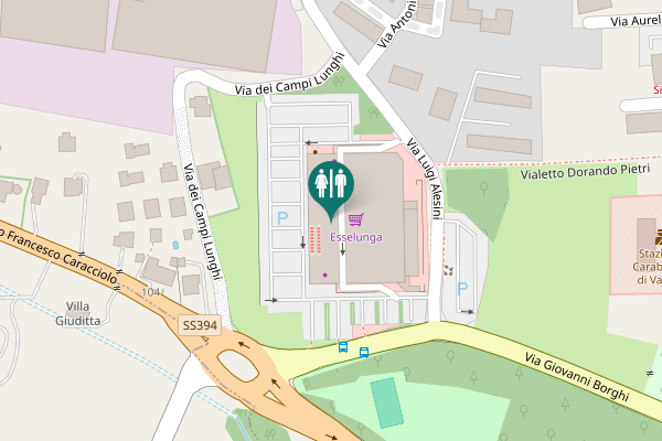 Map showing location of Via Giovanni Borghi Toilet