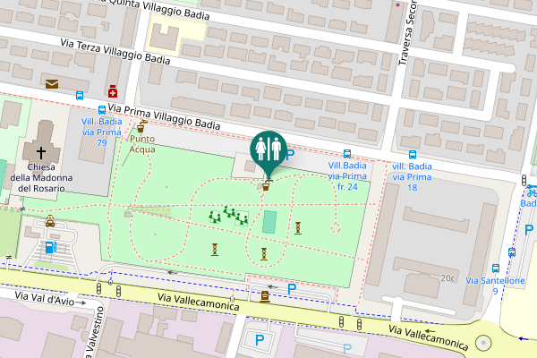 Map showing location of Via Prima Villaggio Badia Toilet