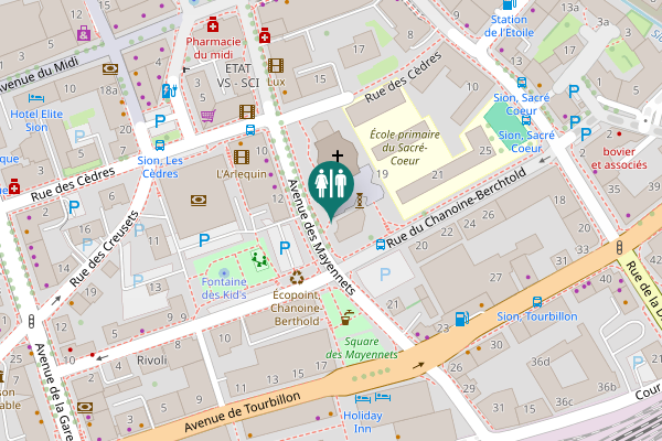 Map showing location of Avenue des Mayennets 12 Toilet