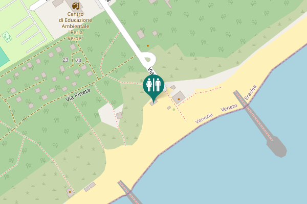 Map showing location of Via Abeti Toilet