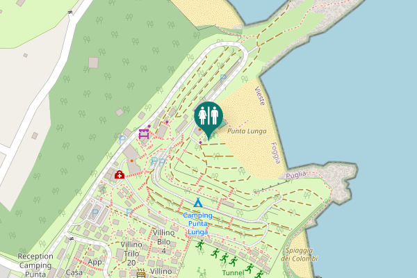 Map showing location of Vieste Toilet