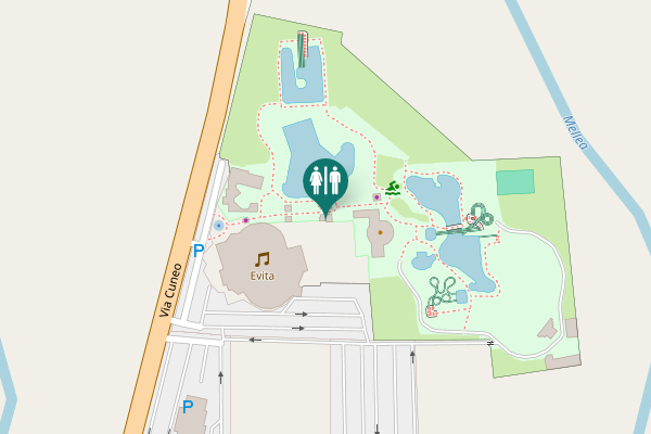 Map showing location of Via Cuneo Toilet