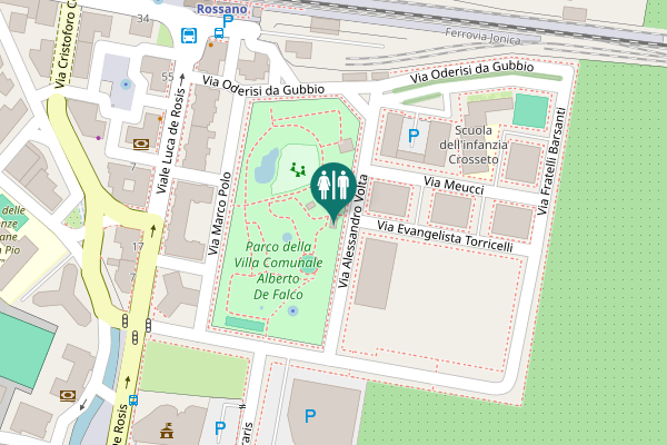 Map showing location of Via Alessandro Volta Toilet
