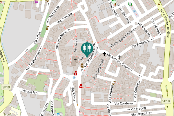 Map showing location of Vico Sportello Toilet