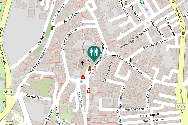 Map showing location of Vico Sportello Toilet