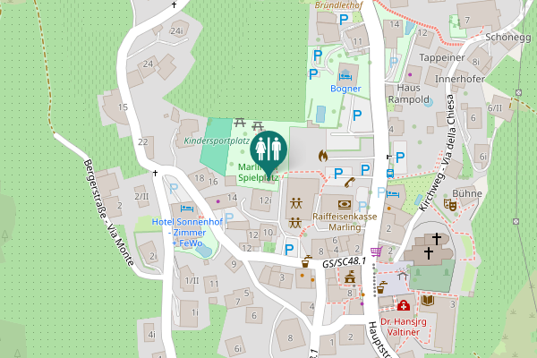 Map showing location of Anselm-Pattis-Straße - Via Anselm Pattis 12i Toilet