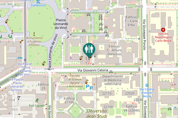 Map showing location of Via Giovanni Celoria 4 Toilet