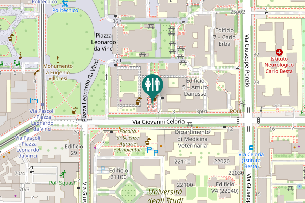 Map showing location of Via Giovanni Celoria 4 Toilet