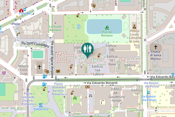 Map showing location of Milan Toilet