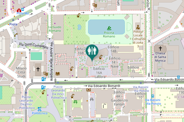 Map showing location of Milan Toilet