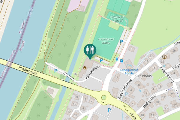 Map showing location of Kanalstrasse 10 Toilet