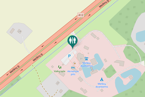 Map showing location of Meškių g. 31 Toilet