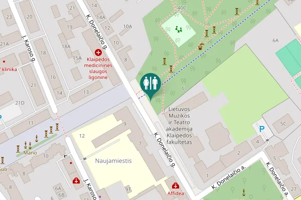 Map showing location of K. Donelaičio g. 7 Toilet