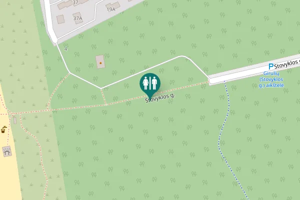 Map showing location of Stovyklos g. Toilet